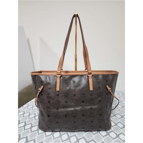 Authentic MCM Shopping Tote Bag Brown/Beige - Picture 3 of 12